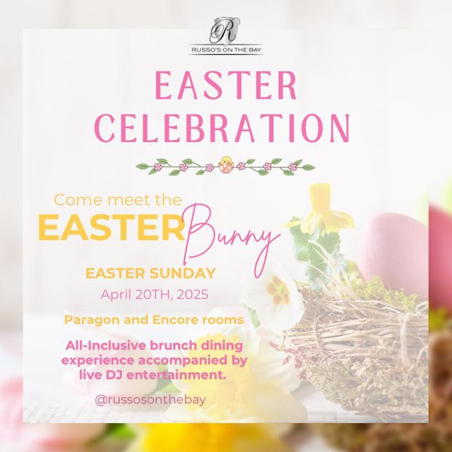 Hop into Easter fun at Russo's On The Bay! 🐰🌸 Join