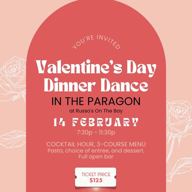 🤍 Valentine’s Day Dinner Dance – Saturday, Februar